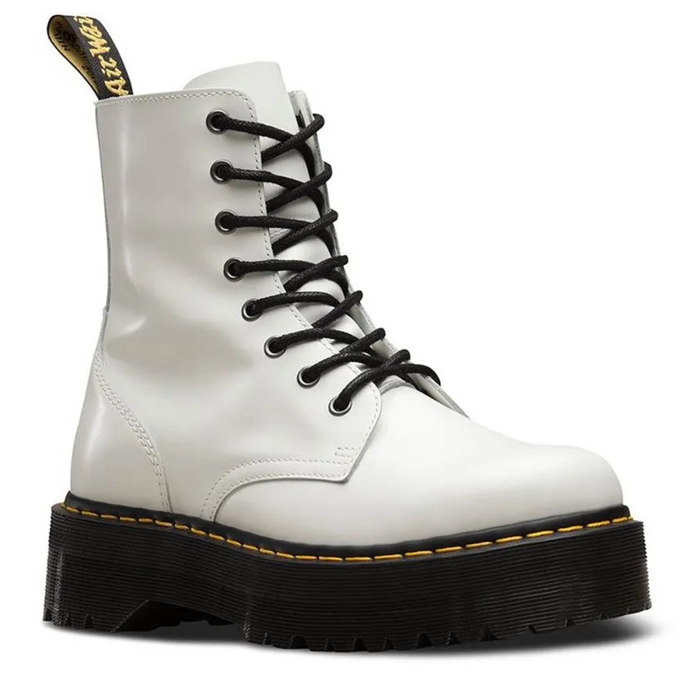 Doc Martin White Leather Platform Boots